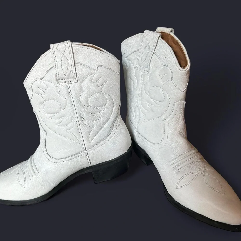 White Urban Outfitters Cowgirl Boots – Size 6, Never Worn!